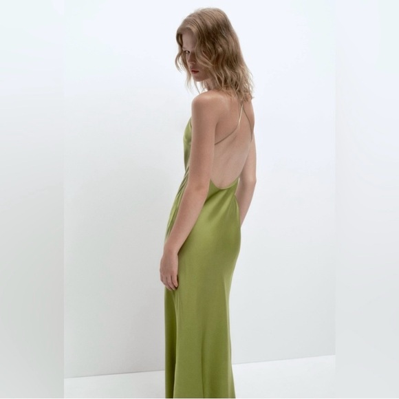 Zara SATIN DRESS WITH SPAGHETTI STRAPS - Picture 3 of 7